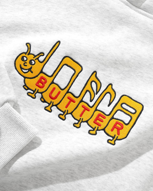 Butter Goods - Caterpillar Embroidered Hood (Ash)